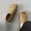Novos Sapatos Birkenstock Loafers Slip-On Elásticos de Solado Grosso para Homens, Estilo Old Money Camurça Amarela Retrô, Coleção Primavera e Outono 2026
