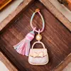 Bolsa Brocado Estilo Chanel com fecho de argola, chaveiro, mini bolsa da sorte, pingente de franja, nova bolsa portátil estilo chinês para presente