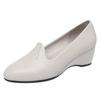 Zapatos de Trabajo Negros de Primavera y Otoño del Fabricante, Zapatos Cómodos de Suela Blanda, Zapatos de Piel para Mujeres de Mediana Edad, Zapatos de Trabajo con Tacón de Cuña para Viajar al Trabajo para Mujeres