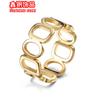Anillo de acero de titanio con diseño creativo redondo Tianbian, el más vendido a través de la frontera, para mujer, que no se decolora, nicho hueco, anillo liso, fabricantes de anillos