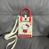 Bolso de Teléfono Móvil a Cuadros para Mujer Bolso Cruzado de Hombro Pequeño Lindo Ligero Bolso Tejido Bolso de Punto