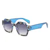 Nuevas gafas de sol estilo europeo y americano, gafas de sol de moda estilo callejero de celebridad de internet, gafas de sol poligonales de bloqueo de color únicas para mujer transfronterizas