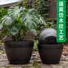 Vaso de Flor Imitando Barril de Madeira Universal Resina Jardinagem Árvore Frutífera Planta em Vaso Grande Diâmetro Grande Vaso de Flor Plástico Amazon