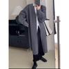 2024 Estilo Coreano Outono/Inverno Novo Suéter Longo de Malha Acima do Joelho Cardigan Casaco Engrossado Cor Sólida Solto Casaco Casual