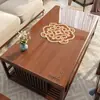 Nuevo Mantel Individual para Mesa de Café Estilo Chino, Mantel Clásico Estilo Chino para Mesa de Café, Impermeable, Resistente al Aceite, Lavable, PVC Semitransparente, Madera Maciza, Mantel para Mesa de Comedor