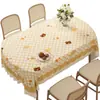 Nova Toalha de Mesa de Desenho Animado Impermeável e à Prova de Óleo Sem Lavagem Estilo Creme Toalha de Mesa PVC Mesa de Jantar Mesa de Café Cobertura de Mesa Oval