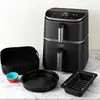 Set de Bandeja de Silicona para Hornear y Rejilla para Cocinar al Vapor para Freidora de Aire Transfronteriza Cosori, Bandeja para Hornear Antiadherente Resistente a Altas Temperaturas y Rejilla para Cocinar al Vapor
