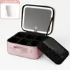 Bolsa de Maquillaje con Espejo LED, Bolsa de Maquillaje de Alta Gama, Bolsa Portátil de Gran Capacidad, Bolsa Portátil Multicapa de Alto Valor