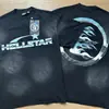 Camiseta de Manga Corta Hellstar Hell Star 26 Estilo Nuevo Lavada y Desgastada con Letras NFC Corte Holgado Estilo Urbano Juvenil Transfronteriza