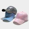Gorra de copa dura de cuero PU colorida europea y americana para mujer, sombrero moderno para exteriores con protección solar, gorra de béisbol casual para hombre