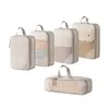 Set de cinco piezas de malla de bolsas de almacenamiento de viaje compresibles, organizador de equipaje, bolsa portátil para empacar ropa para viajes de negocios y viajes
