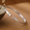 Plata Pura 999 Chapado en Plata Retro Mate Viejo con Estilo Seguro Versátil Abierto Pulseras para Hombres y Mujeres Pulseras Joyería