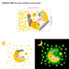 Calcomanía de Pared Nocturna Estrellada de Ensueño Luna Creciente Linda Patrón de Estrellas Brillantes Decoración de Pared de Fondo para Habitación Infantil Dormitorio