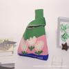 Bolso de Mano para Mujer del Festival del Bote del Dragón Panda, Bolso Cubo Tejido, Estilo Coreano y Japonés Versátil, Bolso Tote Casual, Bolsa para el Almuerzo, Lindo y Divertido
