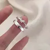 Anillo de Plata de Ley S925 Nalan Exquisito Simple Estrella Estrella de Cuatro Esquinas Diamante Mariposa Amor Pareja R02430