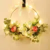 Guirlanda de Flores Artificiais Transfronteiriça para Primavera e Verão, Lírio e Camélia Simulados, Decoração de Batente de Porta de Casa, Arranjo de Casamento, Pendente de Parede, Decoração de Árvore de Cabeça para Baixo