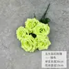 Buquê de rosa diamante artificial de cinco cabeças para casamento, arranjos florais de salão de casamento, decoração de casa e buquê de noiva