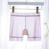 Shorts de Segurança para Mulheres, Calcinhas de Quatro Cantos, Leggings Brancas Duas em Uma, Shorts de Segurança de Seda Gelada de Cintura Alta com Renda