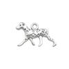 1 nuevo colgante antiguo de aleación de plata con forma de perro, colgante DIY, pulsera, collar, llavero, accesorios de joyería