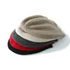 Gorro de punto trenzado de cachemira liso para mujer, de otoño e invierno, de doble capa, cubreorejas, versátil