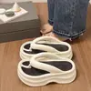Chanclas para mujer con combinación de colores nuevos, almohadilla de Eva, suela súper gruesa, estilo pequeña princesa, sandalias impermeables tipo muffin con masaje