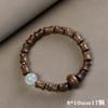 Pulseira de Sândalo Verde Original Feminina Mori Estudantes Brincam Contas de Buda Sândalo Bambu Círculo Único Pulseira de Juiz