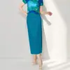 Falda de Miyake de longitud media Falda de cadera Verano Mujer de alta gama Básica Versátil Cintura con trabilla Textura Falda plisada