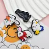 Nova Decoração Plana de Ovo de Páscoa Lembrança Acessórios DIY Coelho de Desenho Animado Patch de Borracha Macia PVC