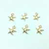 Acessórios de Joias DIY de Liga Metálica Transfronteiriços Pingente de Concha do Mar Dourado 18K Pingente Simples Retrô Estrela-do-Mar Multicolor