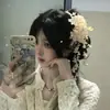 Horquilla de flor con borla de perlas artificiales estilo coreano, nuevo accesorio para el cabello de lirio del valle, tocado de novia para vestido de boda