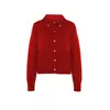Mermaid_Otoño e Invierno de Gama Alta Suave Cera Tejido Solapa Tricolor Polo Cardigan Chaqueta Suéter para Mujer