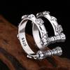 Anillo al por mayor de plata de ley 925 rosa estrella de cinco puntas anillo vajra apertura plata tailandesa moda retro joyería personalizada
