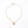 Estilo Europeo y Americano Simple Elizabeth Titanio Acero Redondo Colgante Acero Inoxidable Moneda de Oro Collar para Mujer Mecanizable Grabado