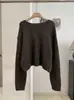 KEKEZOON Estilo Coreano Sencillo Versátil Otoño Invierno Cuello Redondo Color Sólido Suéter de Punto Manga Larga para Mujer 9350