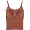 Camisola Explosiva para Mujer Cinturón Almohadilla para el Pecho Base Copa Fija Integrada Uso Interior Espalda Bonita Uso Exterior