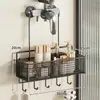 Cesta colgante para estante de ducha, estante de almacenamiento para baño sin taladro, estante para baño para inodoro para almacenamiento de gel de ducha y champú