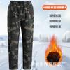 Calças Cargo Outono e Inverno com Forro de Lã, Espessas, Corte Solto, Duráveis, Casuais, Multi-Bolsos, Calças de Trabalho, Calças de Proteção para Homens, Camufladas
