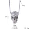 Nuevo colgante de calavera fantasma de acero de titanio estilo punk transfronterizo, collar de roca, joyería de acero inoxidable para hombre, outlet de fábrica.
