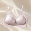 Nuevo sujetador de satén suave con soporte, copas fijas de gel de gelatina, tirante brillante, sin aros, push-up y anti-caída