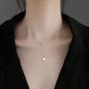 Collar con Colgante de Borla Estilo Coreano para Mujer, Cadena Clavicular Simple de Moda Retro con Letra Uck, Joyería Circular de Moda