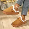 Pantuflas de algodón de venta caliente transfronterizas, de suela gruesa, cálidas, disponibles en varios colores, pantuflas estilo Birkenstock para hombres y mujeres, pantuflas peludas de otoño e invierno