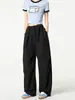 Pantalones Caqui Cortados con Tijera para Mujer, Novedad Otoño 2026, Cintura Alta, Sueltos, Adelgazantes, Pierna Ancha, Secado Rápido, Estilo Perezoso, Pantalones Curvos