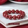 Pulsera Natural de Piedras Rojas Genuinas, Cuentas en Forma de Barril, Pulsera de Arena de Cuentas Puras Estilo Antiguo, Adecuada para Hombres y Mujeres para Usar como Amuleto de Año de Nacimiento, para los Nacidos en el Año del Caballo
