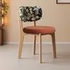 Silla de Comedor Nórdica de Madera Maciza, Silla para Mesa de Comedor del Hogar, Silla de Ocio Minimalista de Lujo Ligero Vintage para Sala de Estar, Comedor, Hotel, Taburete de Tocador
