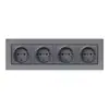Tomada de Interruptor de Alumínio Escovado Tipo 86 146 para Comércio Exterior com Duas Portas USB Estilo Europeu Padrão Francês Estilo Britânico com Tomada Dupla USB