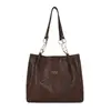 Bolso grande casual retro estilo coreano para trabajo y uso diario para mujer, nuevo bolso de hombro tipo tote tejido para principios de otoño de 2026