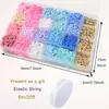 Kit de fabricação de pulseiras de argila de 24 grades transfronteiriças europeias e americanas Kit de fabricação de pulseiras de contas coloridas de 3 mm e 23 cores Kit de joias faça você mesmo