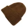 Chapéu de Lã Tricotado Simples de Cor Pura, Camada Dupla Espessada, Quente, Outono e Inverno, Estilo Coreano, Moda Masculina e Feminina, Irmão Gato