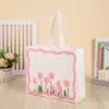 Bolsa Simple de Tulipán No Tejida Bolso de Mano Peritoneal Bolso de Regalo Engrosado Bolsa de Compras para Ropa Listo para la Venta