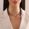 [Bingmeng] Collar de cuentas de arroz de diseño original cadena para la clavícula de perlas naturales collar bohemio N046